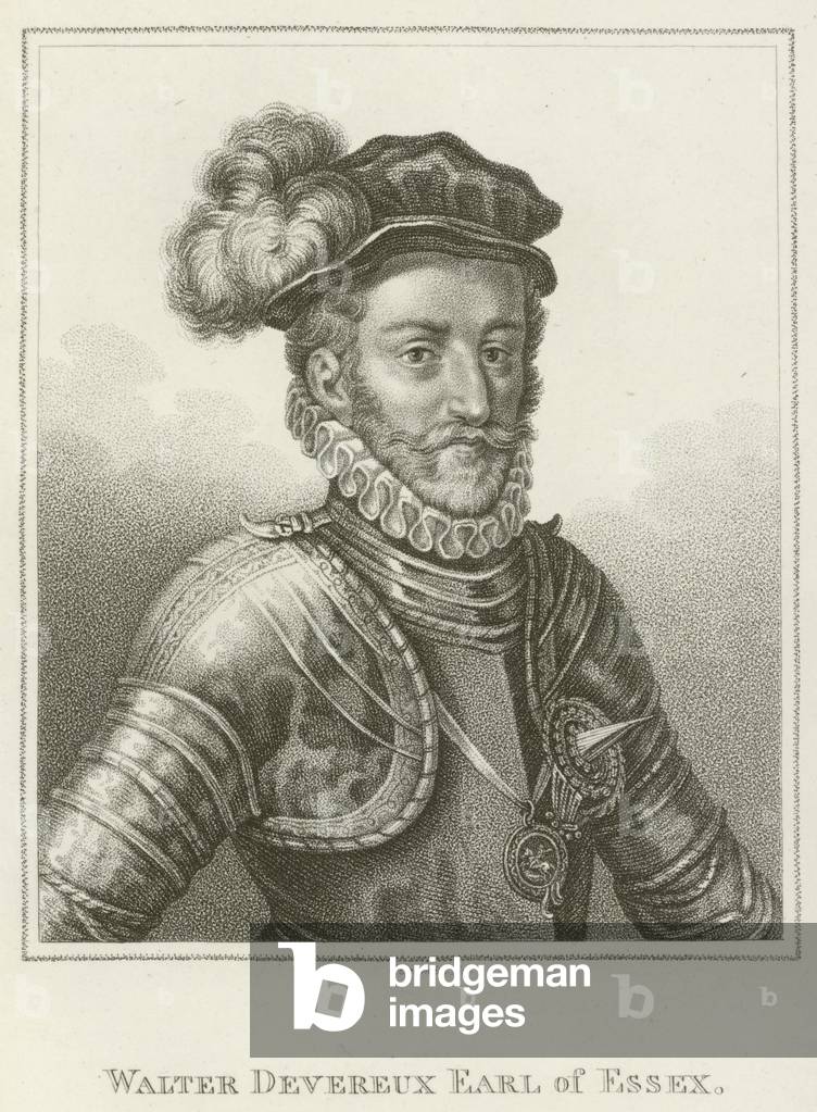 "Walter Devereux" von English School, b/w