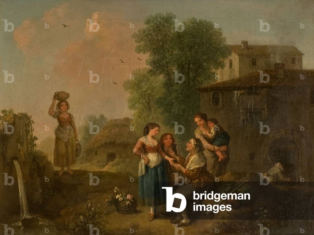 Immagine di Dipinto "La chiromante (olio su tela)" di Francesco Zuccarelli