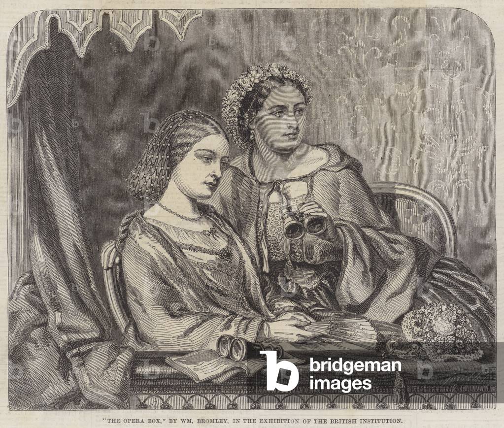 The Opera Box (gravure) par English School, b/w