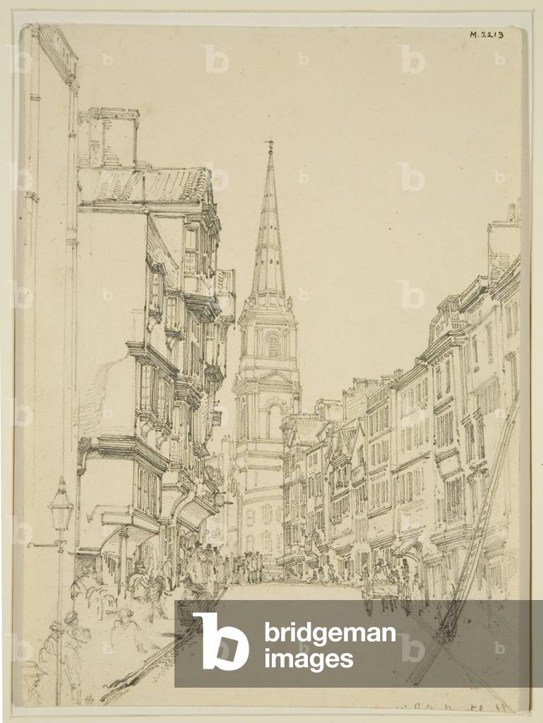 Immagine di Disegno "High Street" 1823 di James Johnson, b/w