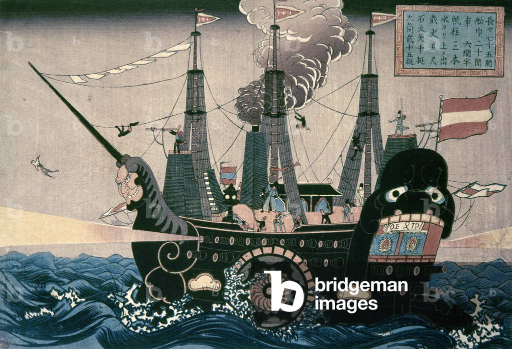 Image of JAPAN: FOREIGN VISITORS Western visitors arrive in the