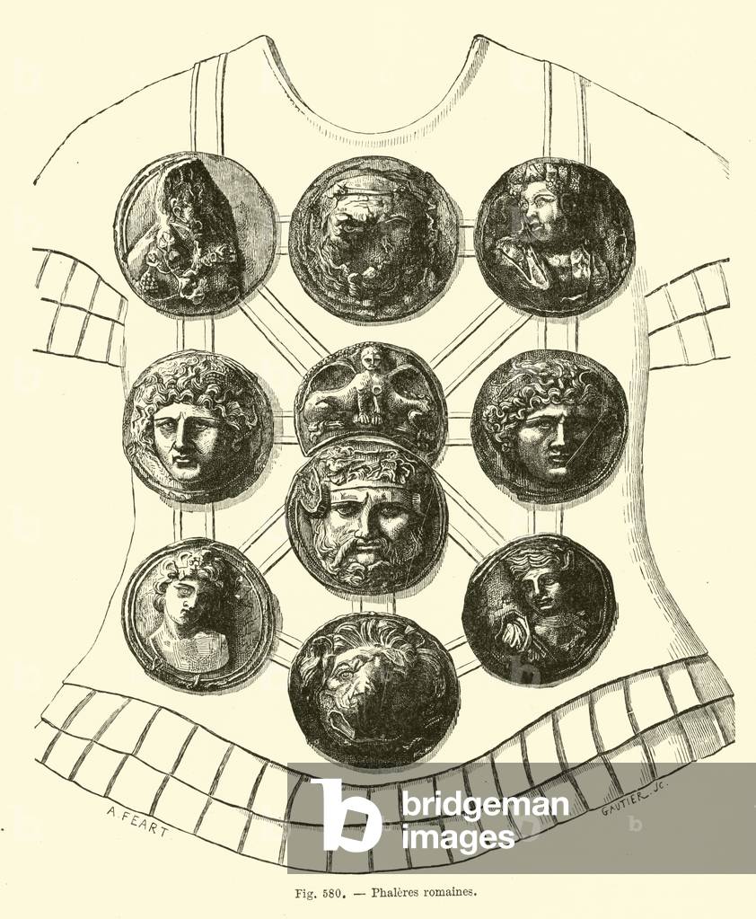 Image of Print depicting Roman phalerae (litho) 1801 by French Artist, b/w