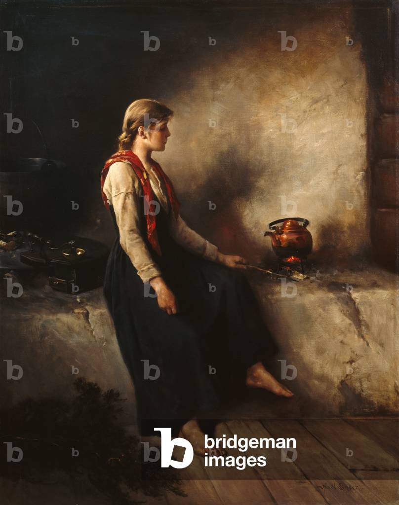 "Mädchen am Kamin" von Axel Hjalmar Ender