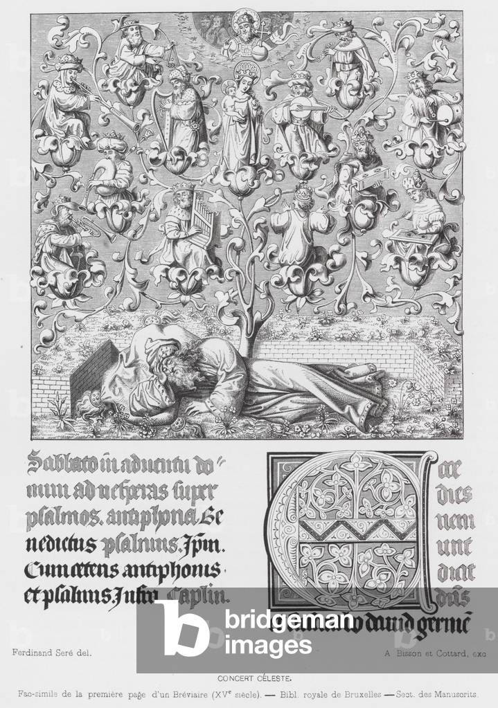 Heavenly concert, 15th Century (engraving)