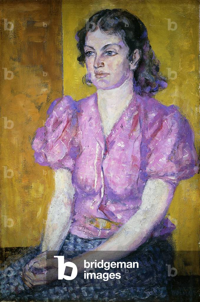 ritratto di una seduti ragazza, 1938 (olio su pannello)