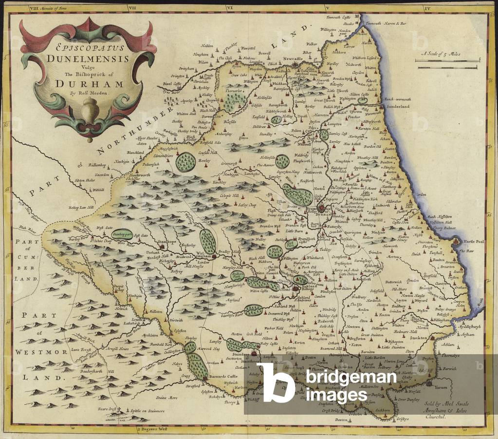 Mappa di Durham (incisione a colori)