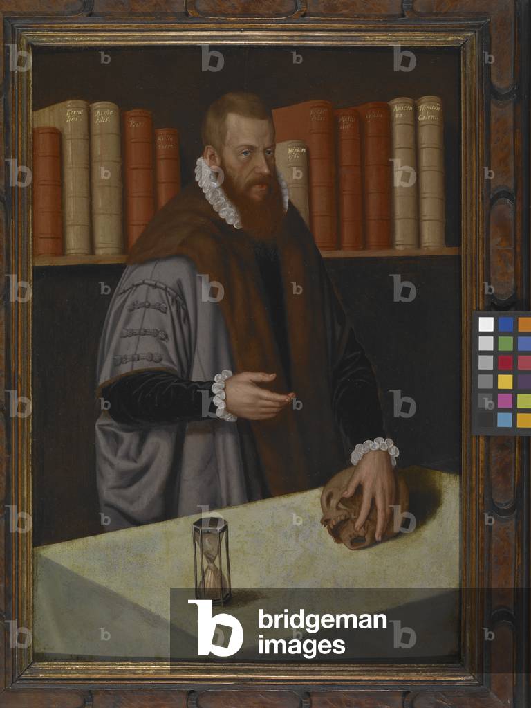 Portrait d un médecin (huile sur bois) 1572 par German School