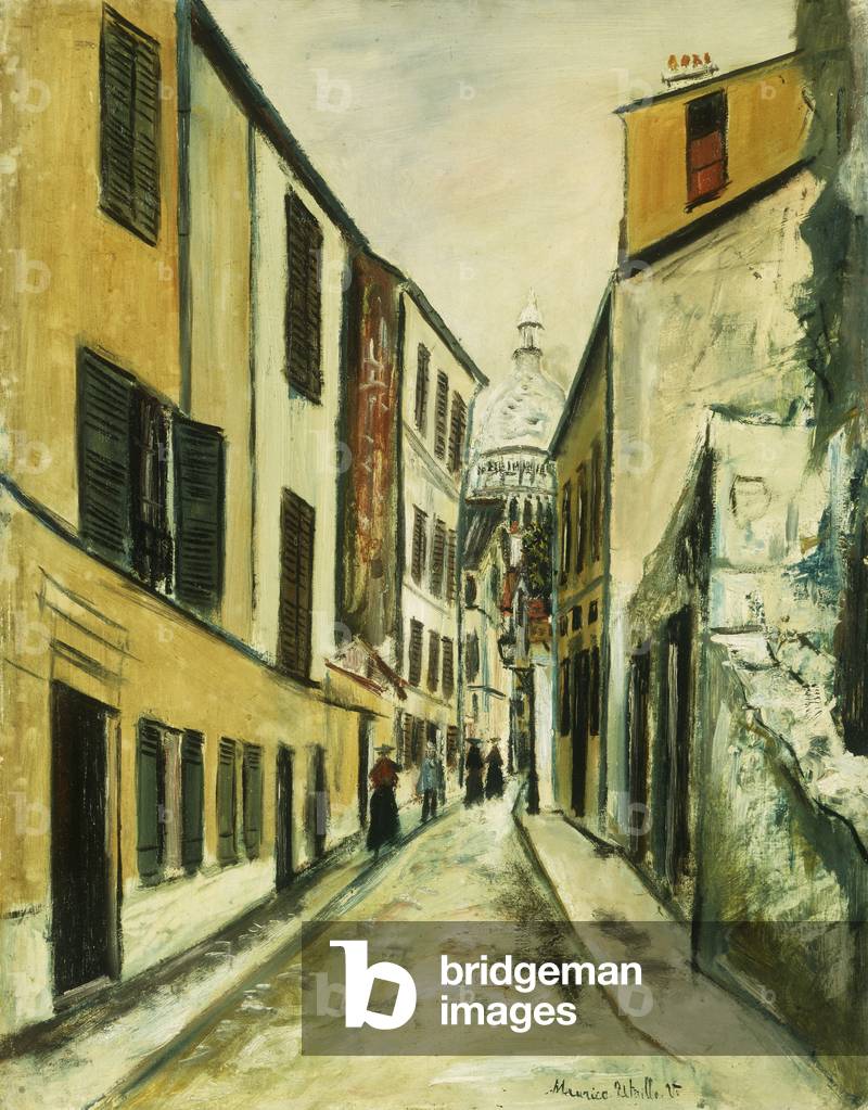 Image of Painting depicting Rue Saint-Rustique, c.1920 by Maurice Utrillo