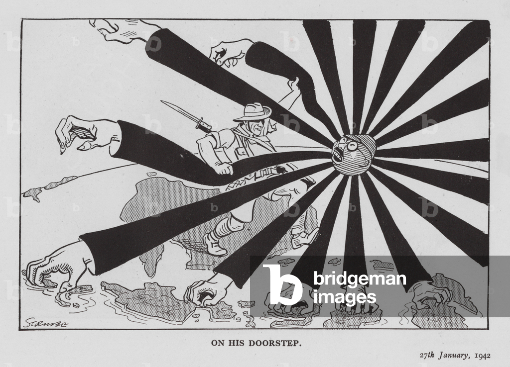 Immagine di Stampa "Vignetta Strube WW2 (litografia)" 1901 di Sidney Strube