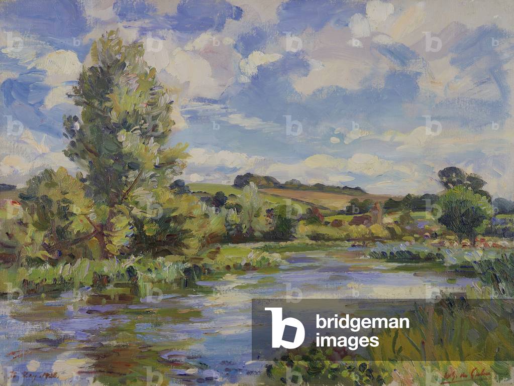 A Sunlit River Landscape, 1928 (oil on canvas)