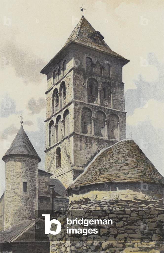 Livernon, Eglise, Clocher et Abside (foto a colori)