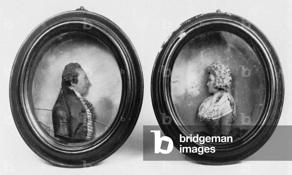Portraits of an unidentified man and woman (wax)