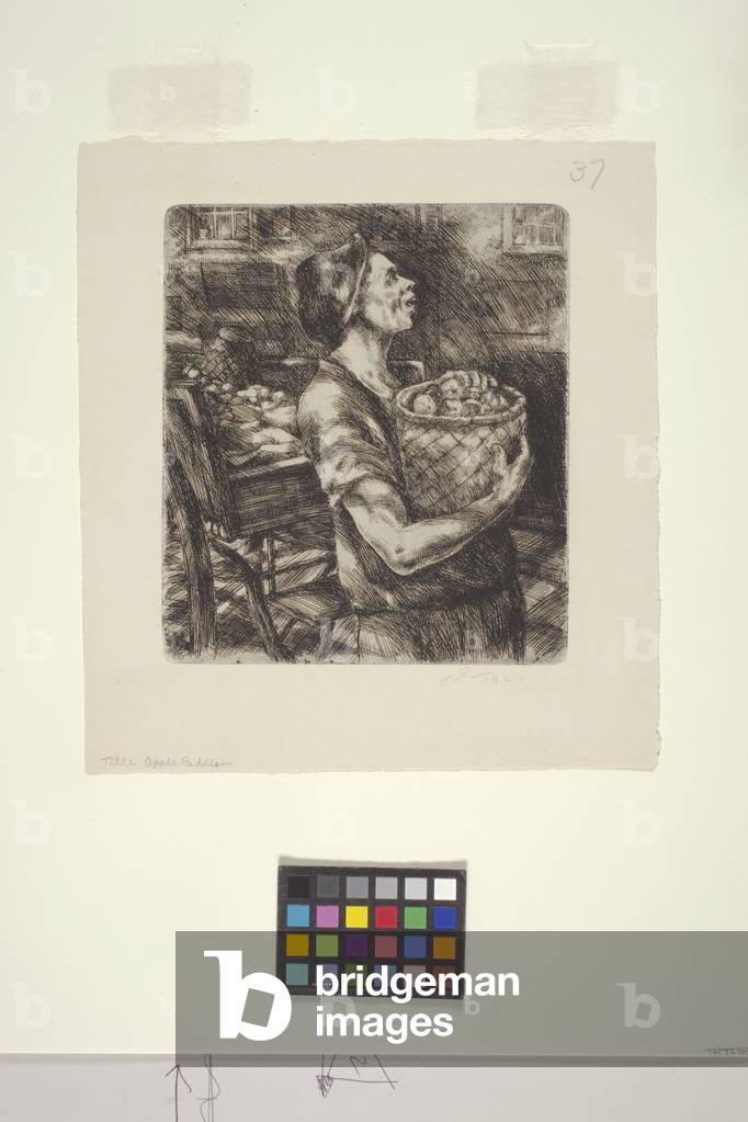 Apple Peddler (etching) by Unknown Artist