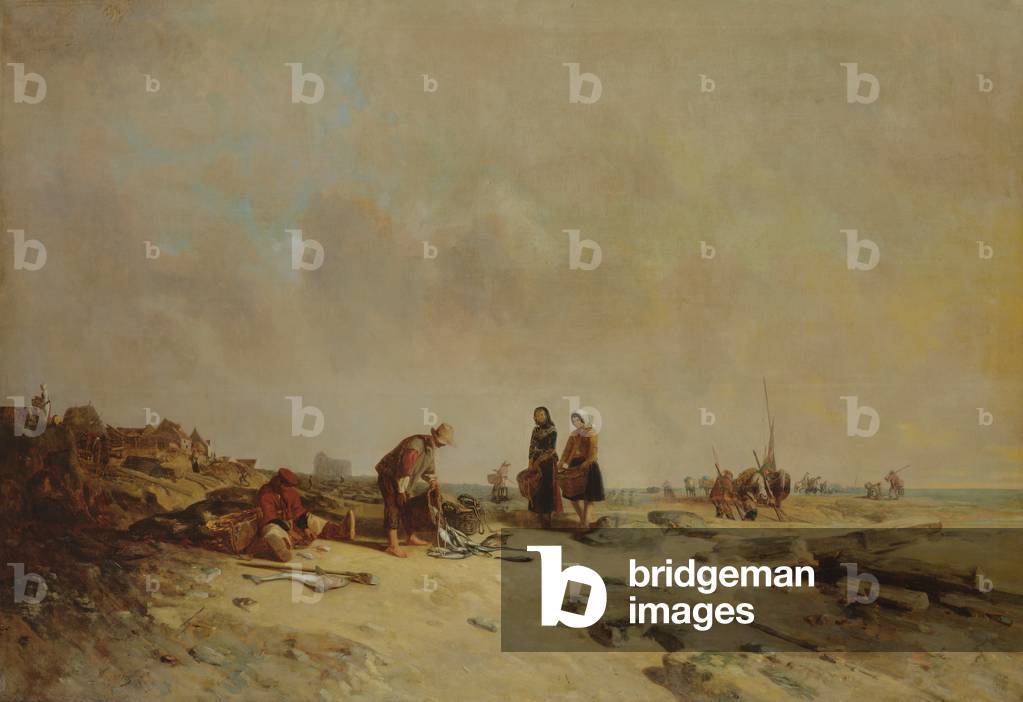 Neap Marea a Audreselles (olio su tela)