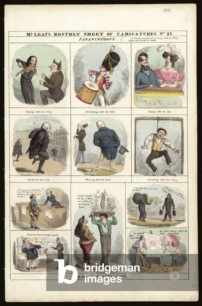 Foglio mensile delle caricature di McLean, n. 21 [1831] (colore lito)