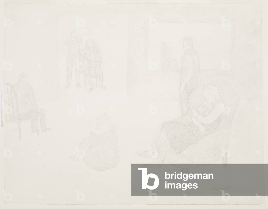 Studie für 'The Concert', 1977 (circa) (zeichnung)