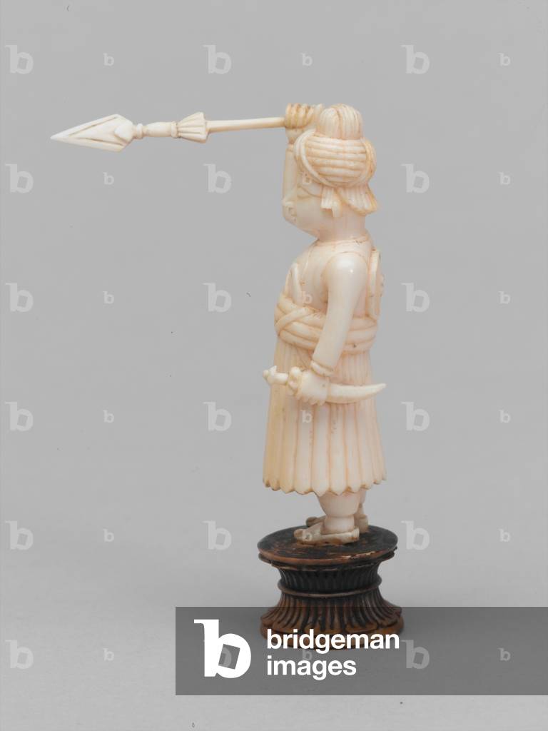 Black pawn, chess piece, India, 1820 circa (ivory)
