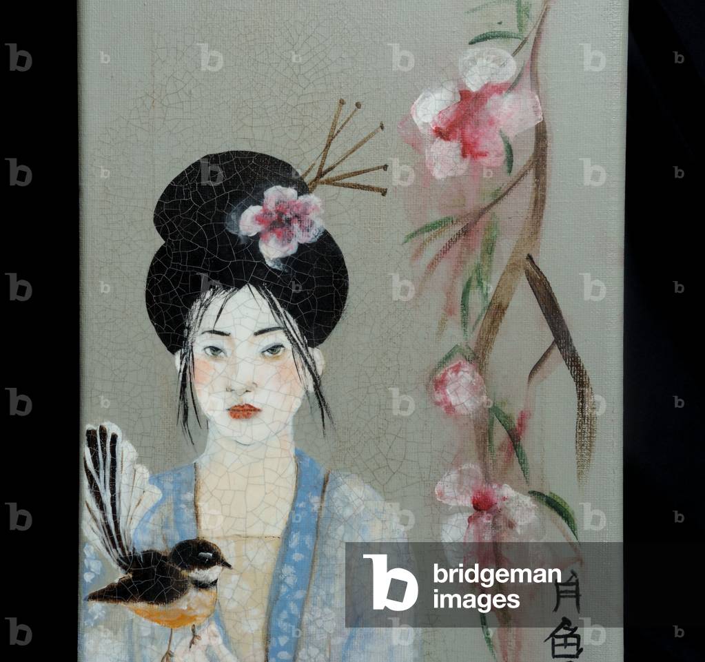 Bild von Gemälde "Song Dynasty Frauen mit Fantail" 2016 von Susan Adams