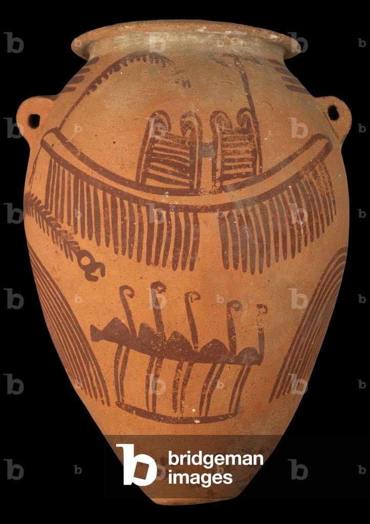 vaso in ceramica con decorazione colorata