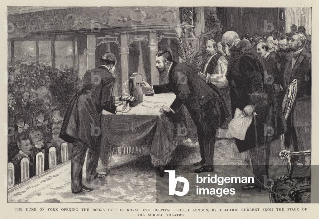 Immagine di Stampa "Il duca di York aprendo le porte del Royal Eye Hospital" di English School