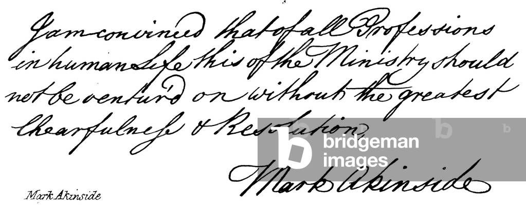 "Mark Akinside (Gravur)" von English School, b/w