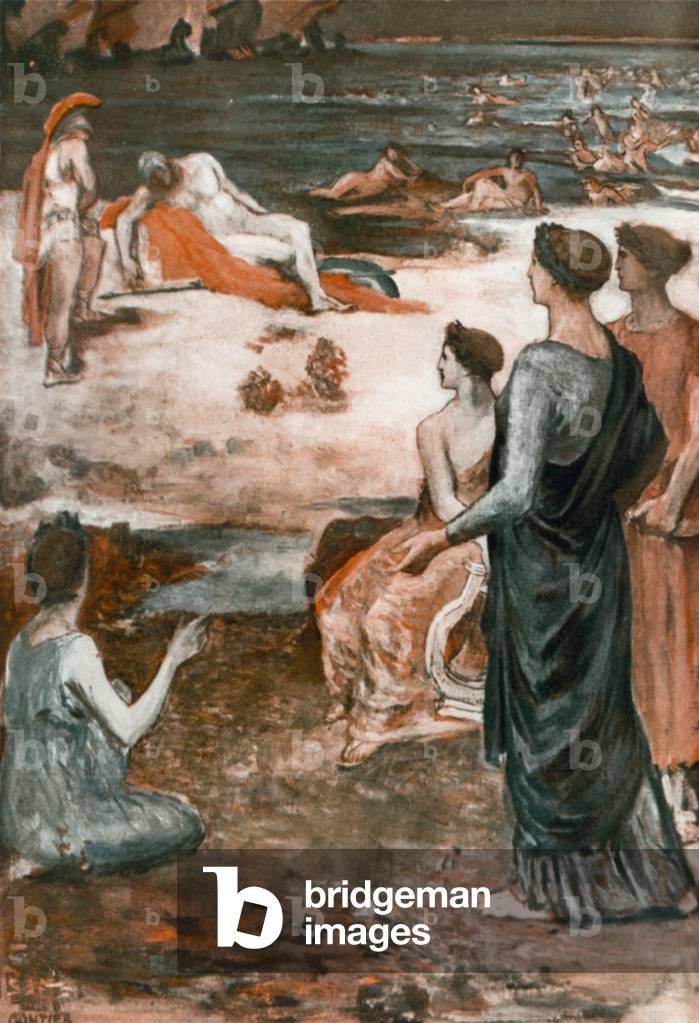 "Illustrazione per l'Iliade di Omero (colore lito)" di Clement Goutier