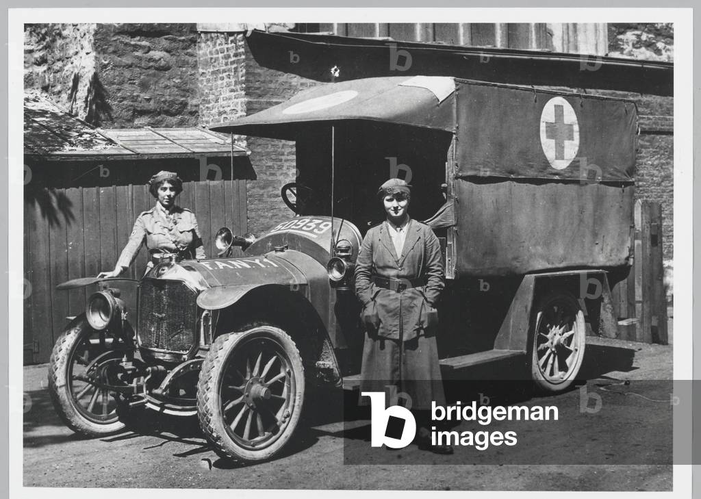 Image of Photography depicting First Aid Nursing Yeomanry ambulance 1911, b/w