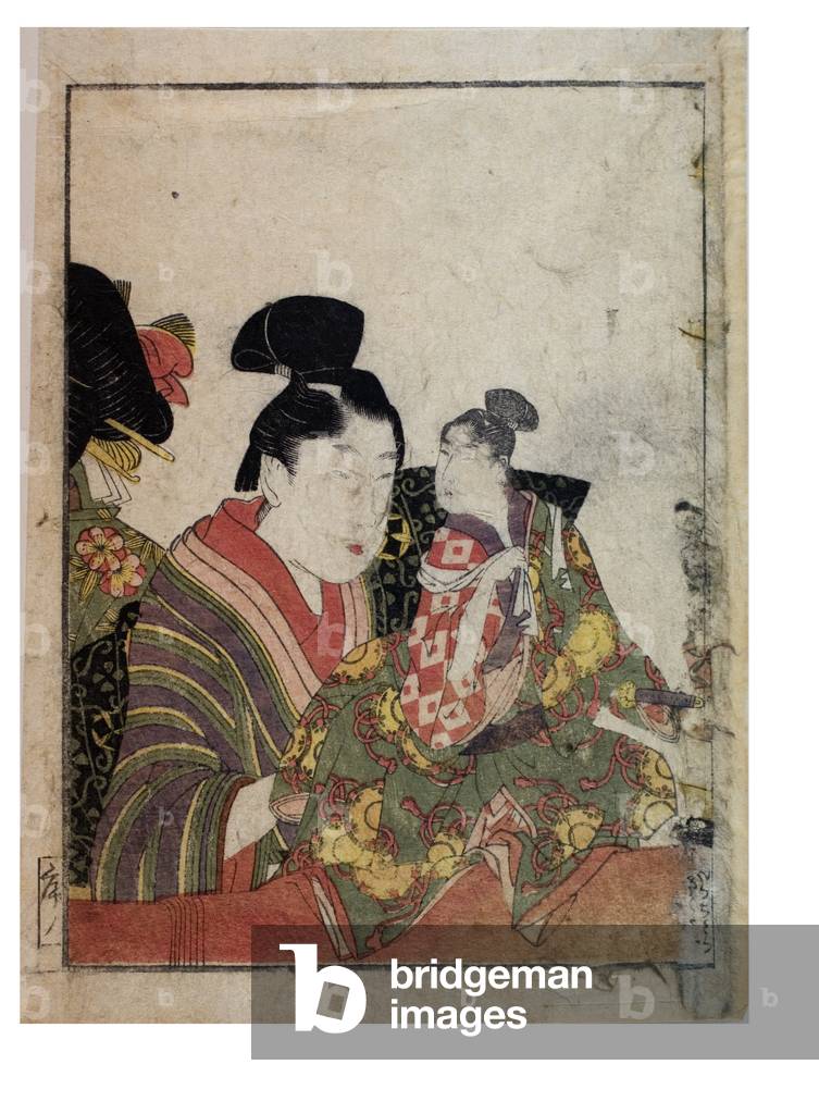 Scene di marionette con manipolatori maschili e femminili, c. 1758-1806 (stampa blocchi su carta)