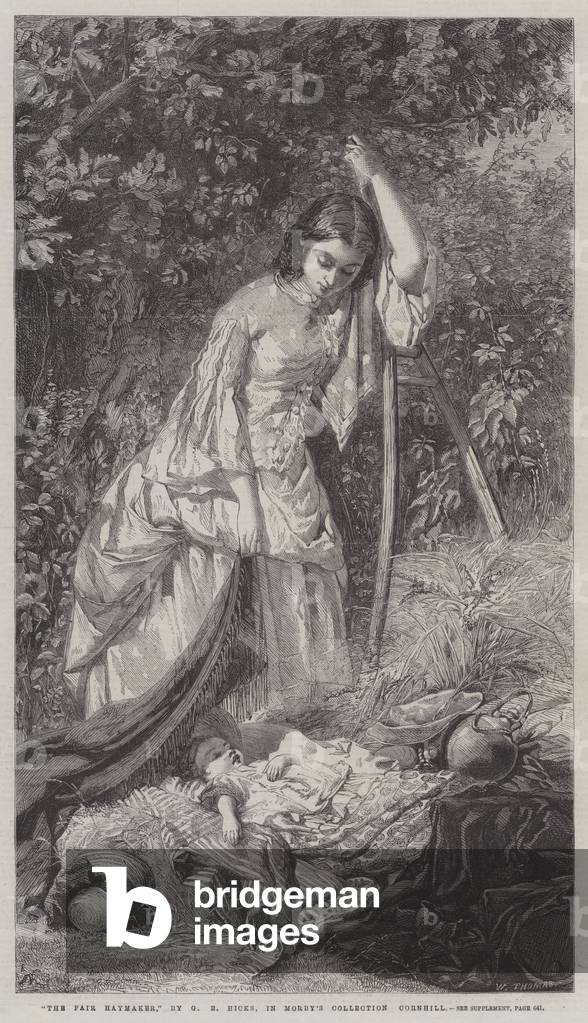 The Fair Haymaker (engraving) by George Elgar Hicks