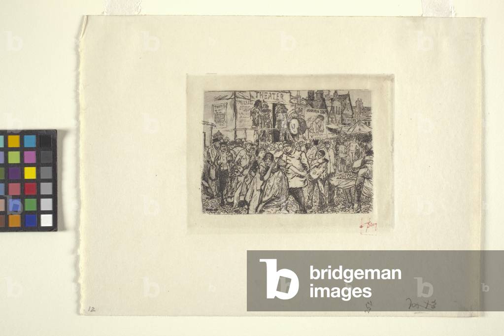 Bild von Zeichnung "Szene bei ein Zirkus Tinte" 1885 von Robert Frederick Blum