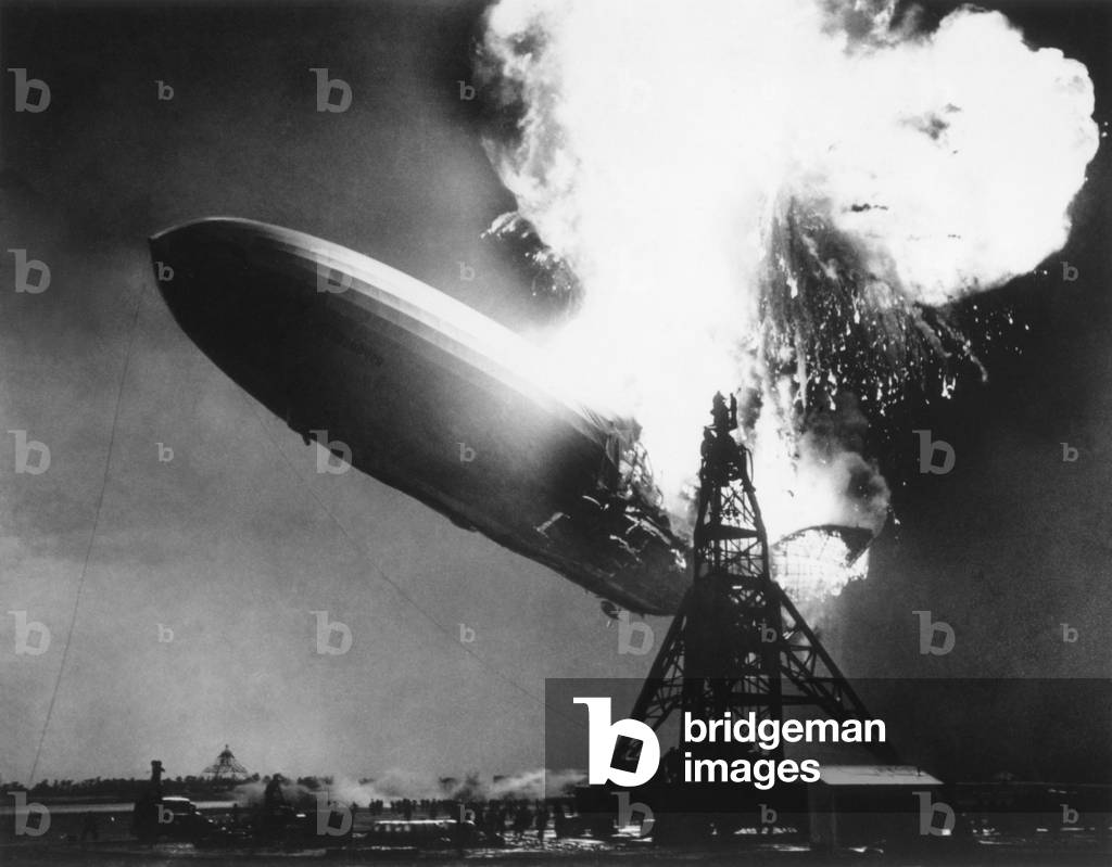 Airship Exploding Image of The German passenger airship Hindenburg seconds after catching ...