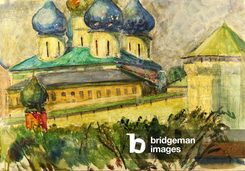Église de Rostov Veliky, 1964 (gouache sur papier)