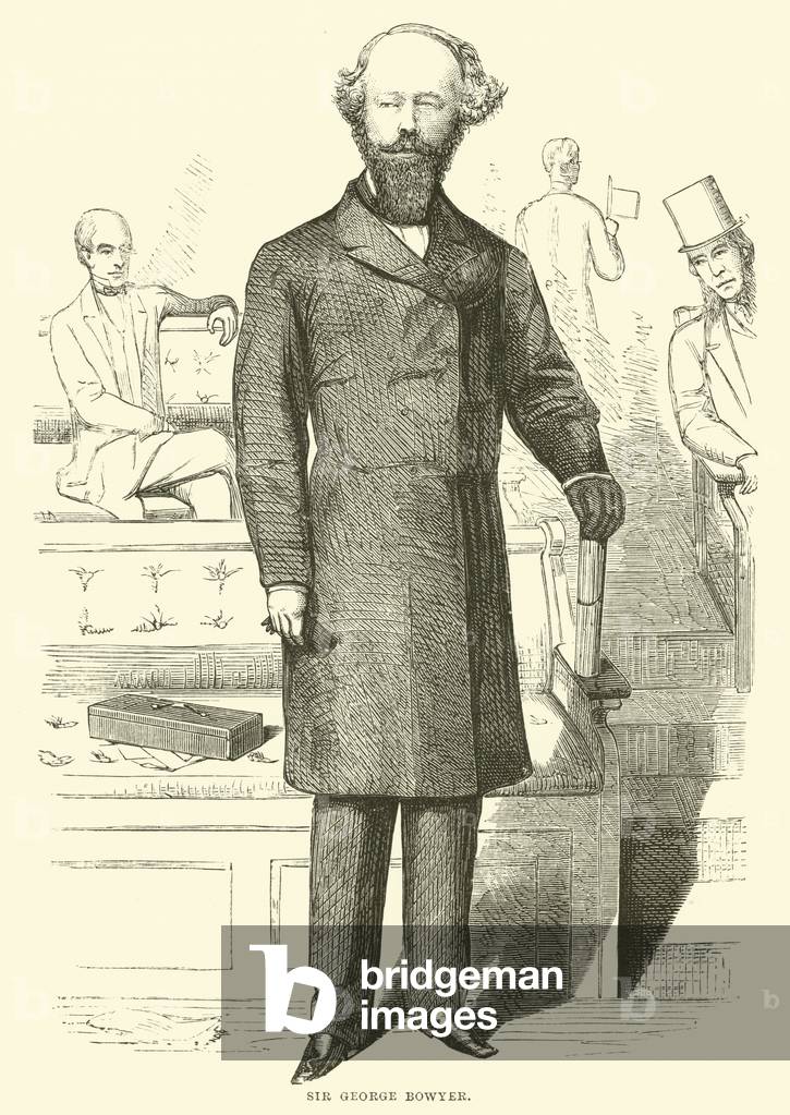 "Sir George Bowyer (Gravur)" von English School, b/w