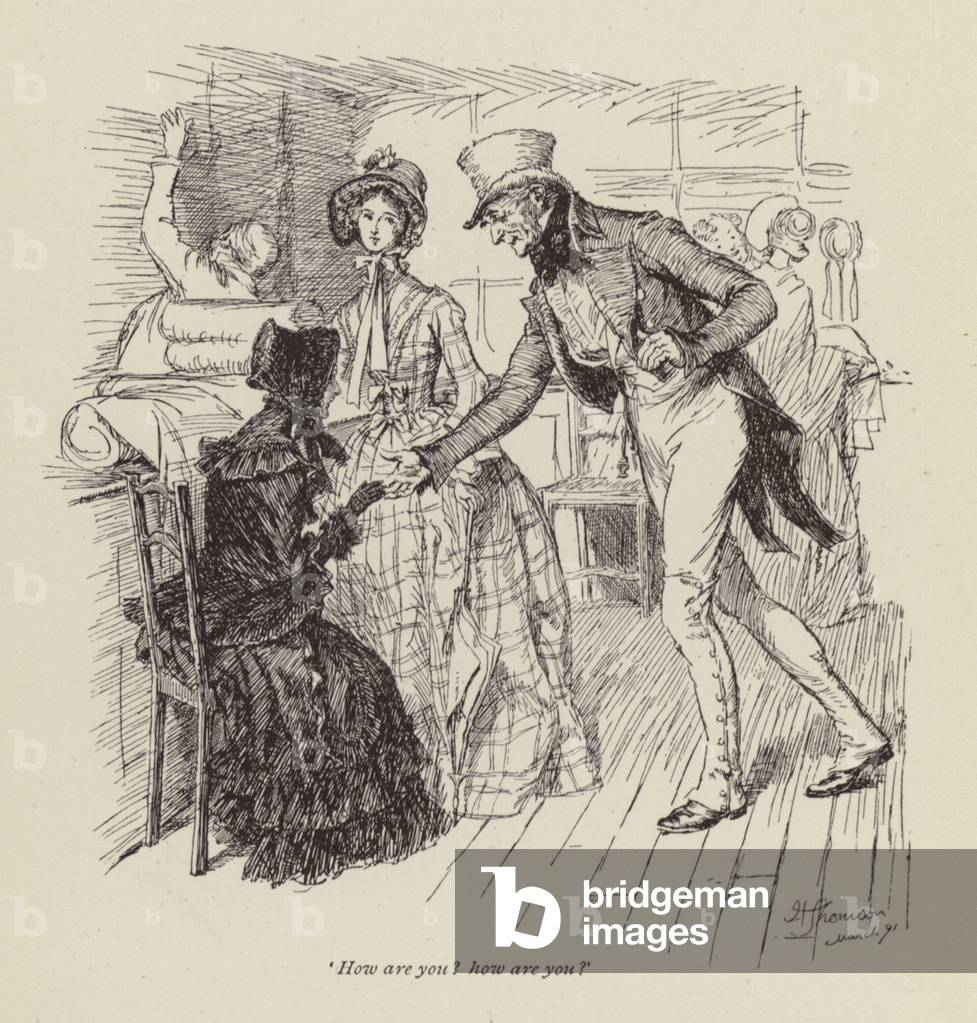 Illustration for Cranford by Mrs Gaskell (engraving) by Hugh Thomson