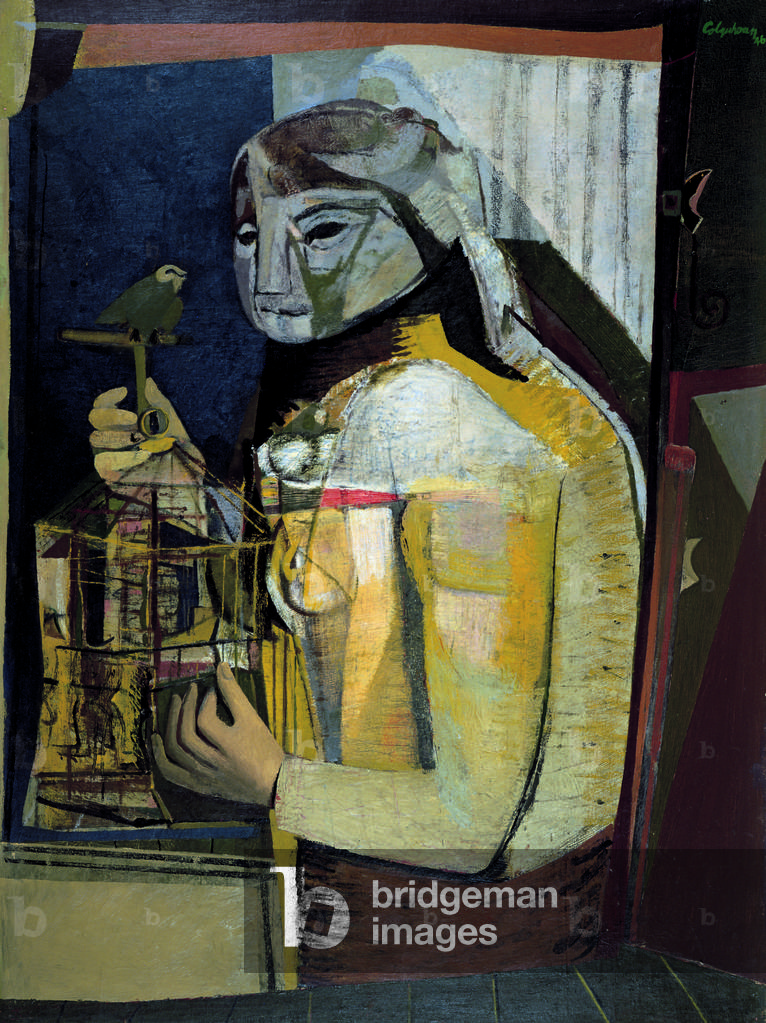 Bild von Gemälde "frau mit Ein Vogelkäfig", c.1946 von Robert Colquhoun