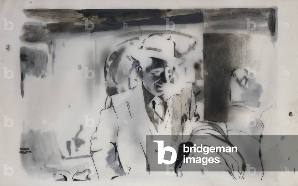 Ich träume von einem weißen Weihnachten, 1967 (schwarze Tinte, Aquarell und Graphit auf Papier und zwei Plasti