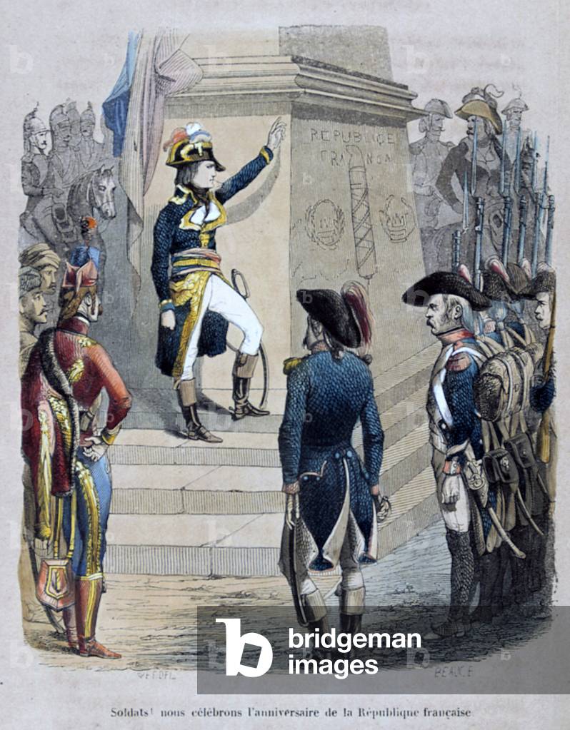 Bild von Gravur "Französischer Feldzug von Napoleon Bonaparte in Ägypten (1798-1801) Farbiger Kupferstich" 180