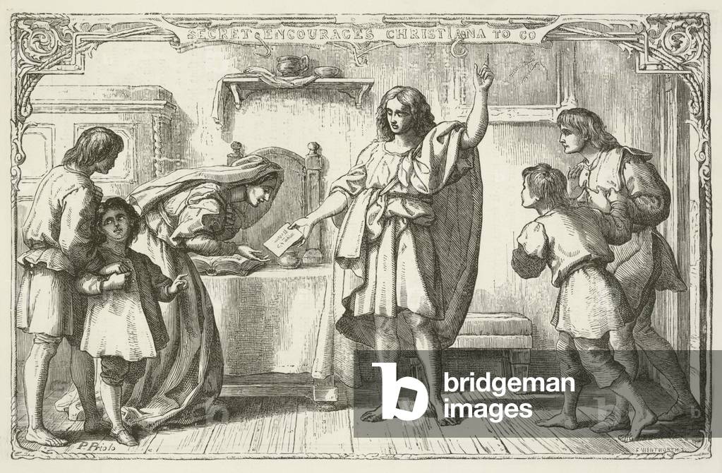 Immagine di Incisione "Illustrazione per il progresso del pellegrino di John Bunyan (incisione)", b/w