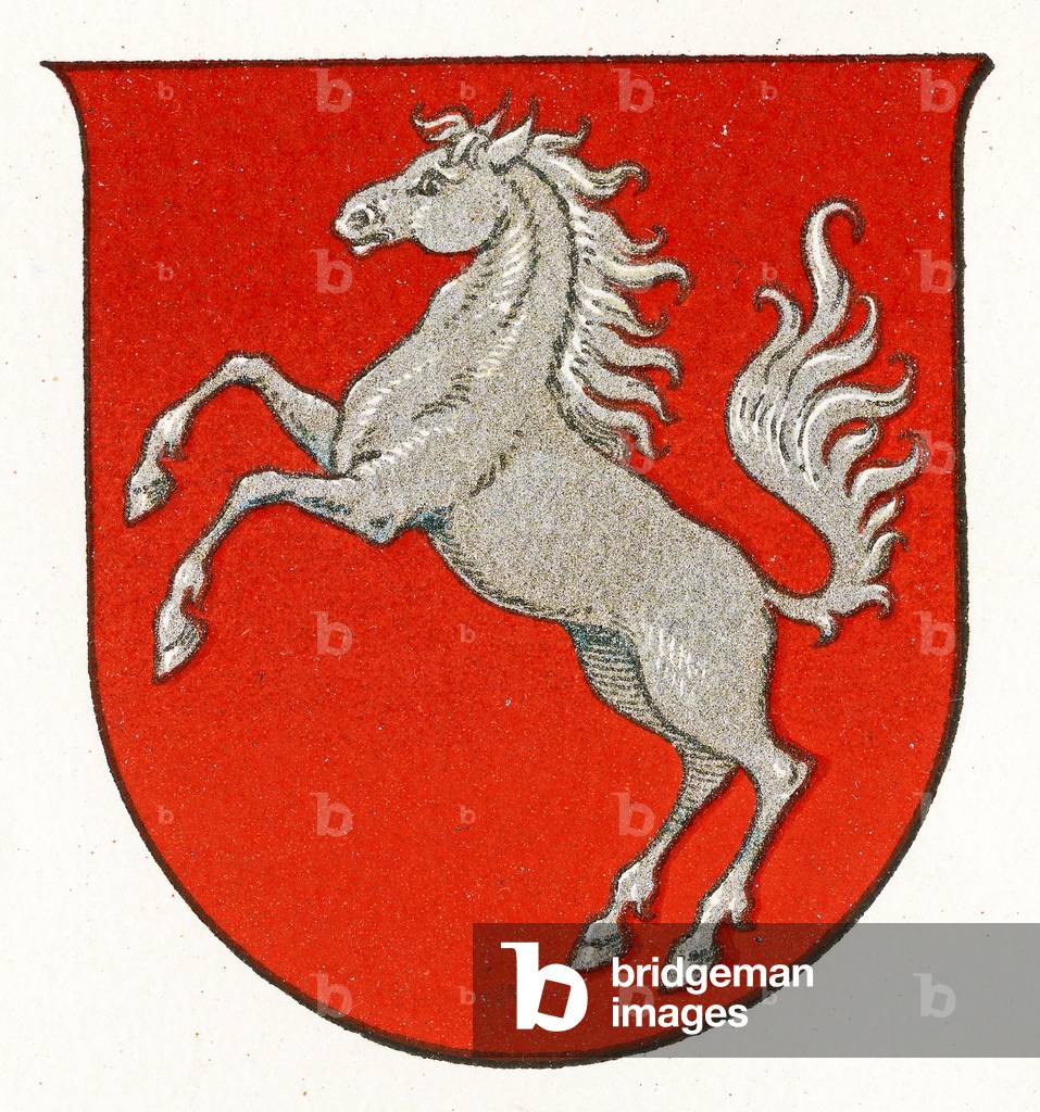 Wappen Westfalen, um 1898 (Farbe litho)