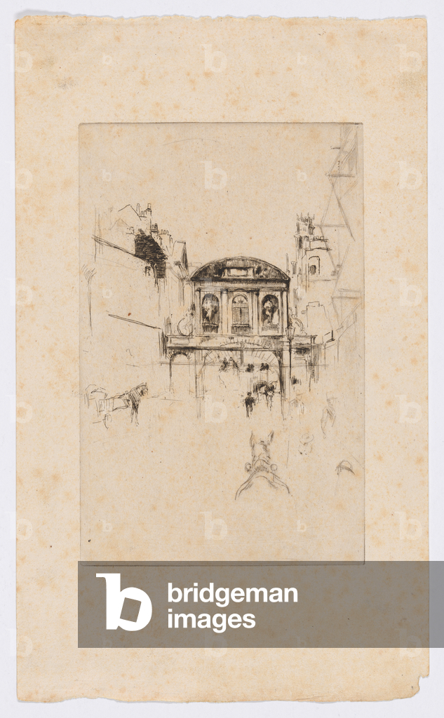 Temple Bar, 1877 circa (acquaforte e puntasecca; inchiostro su carta)