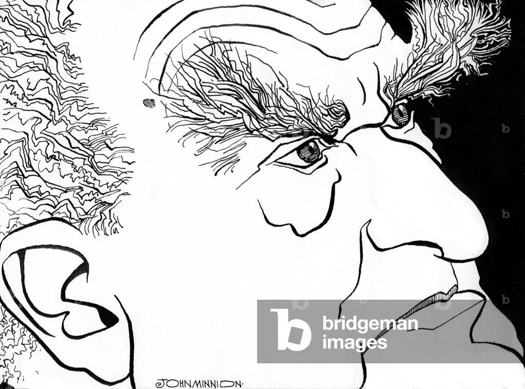 Immagine di Disegno "Edgard Varèse di John Minnion" di John Minnion, b/w