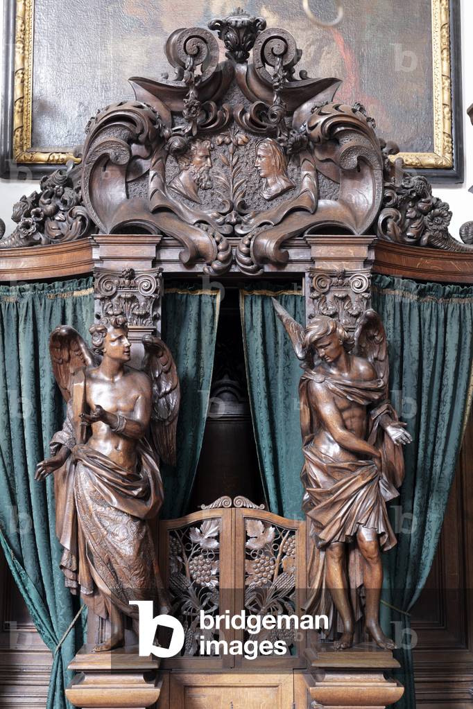 "Chiesa parrocchiale (Parochiekerk Sint-Anna). Interni. Confessionale."