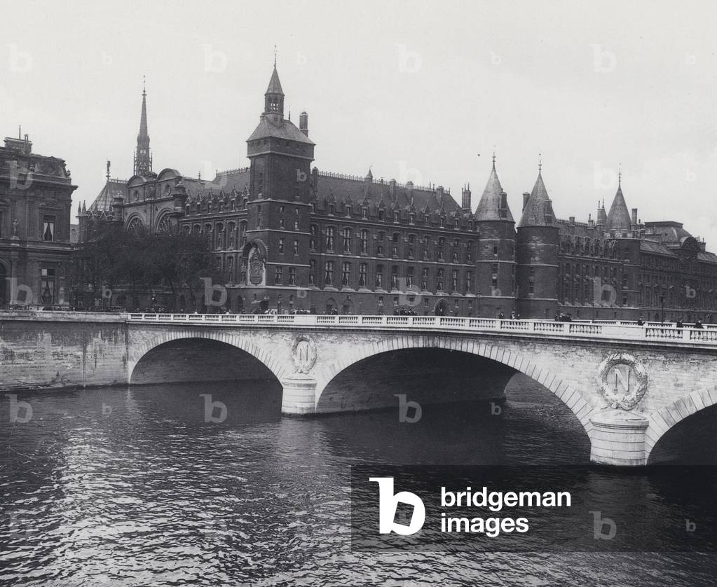 Bild von Druck "Paris: Le Palais de Justice (s/w Foto)" 1910 von French Photographer
