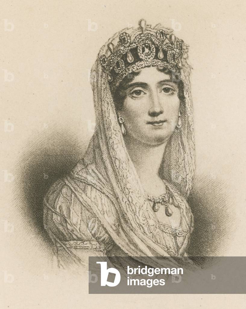 Image of Print depicting The Empress Josephine (litho) by English Artist, b/w