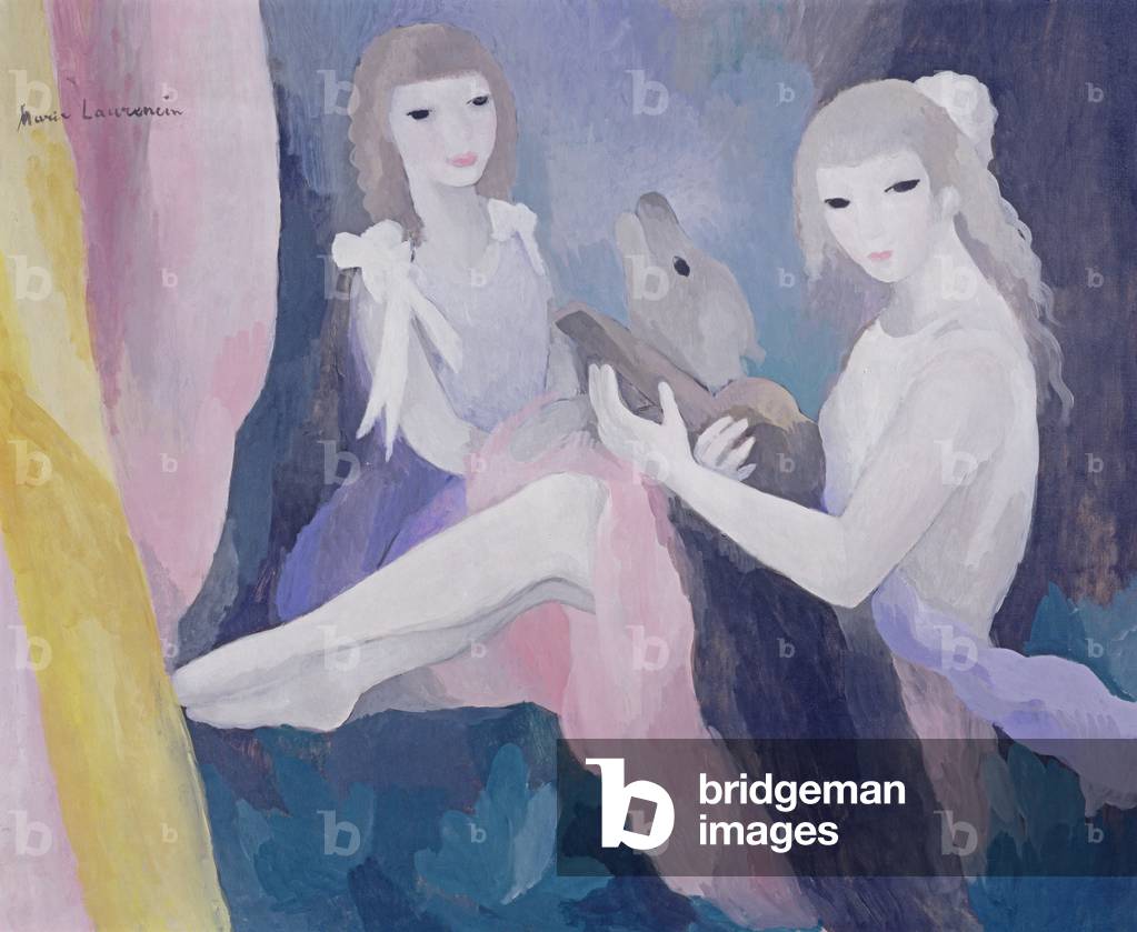 Frauen mit Hund, um 1923 (Öl auf Leinwand) (siehe auch 287237)