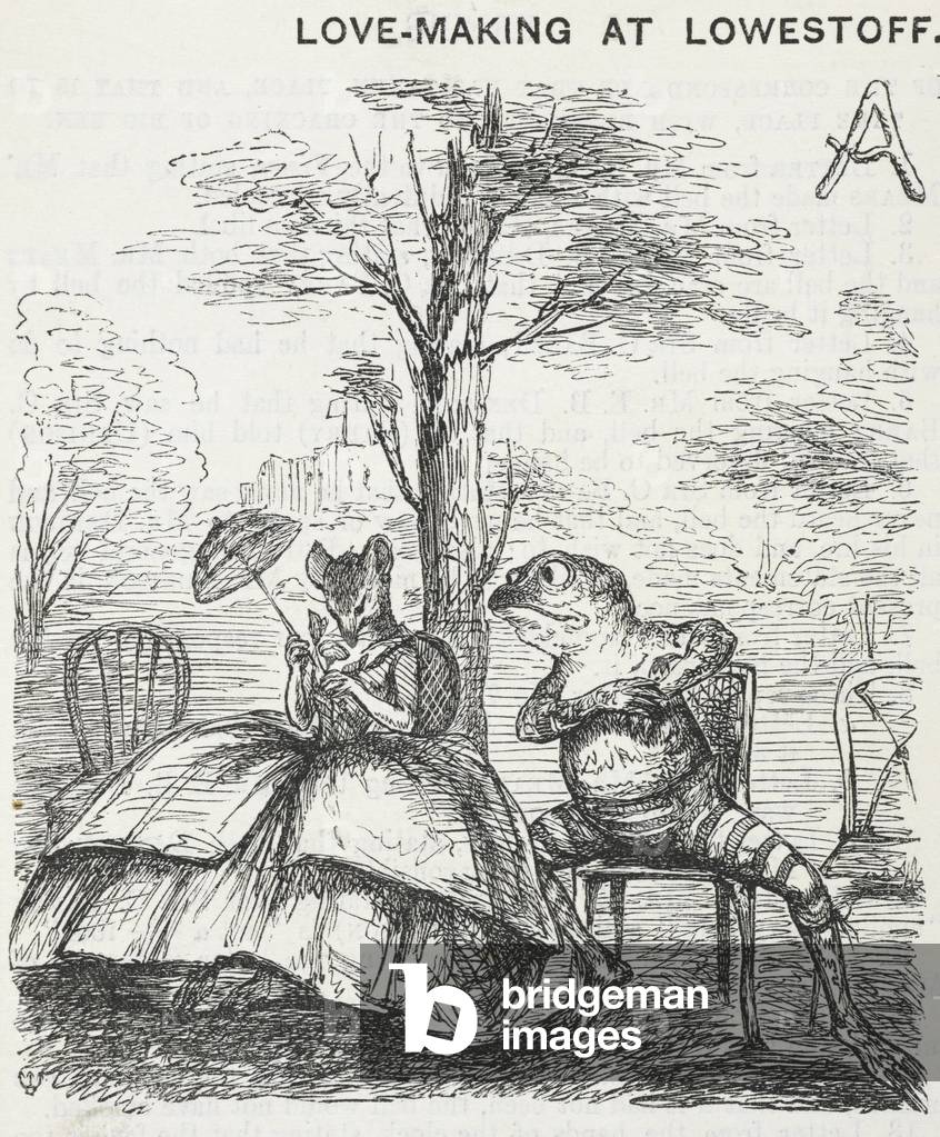 Love-making at Lowestoft. A cartoon with a romantic theme.