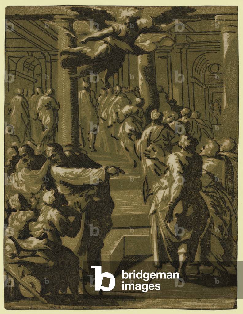 Image of Engraving depicting Christ Healing the Paralytic Man by Unknown Artist, b/w