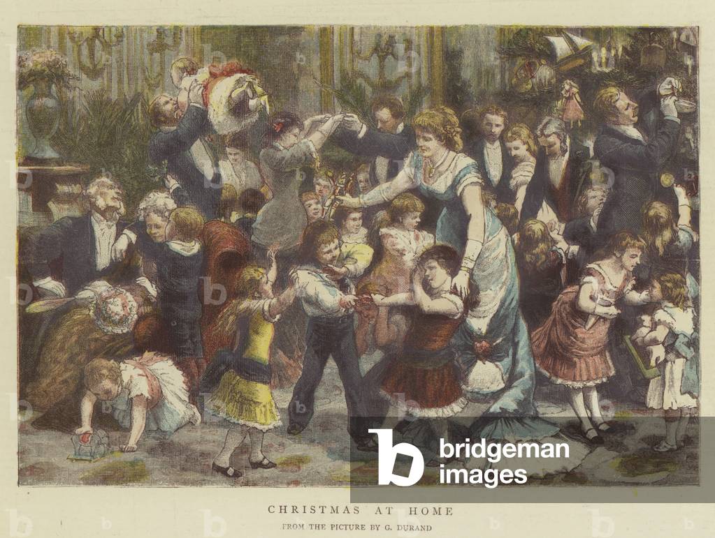 "Weihnachten zu Hause (chromolitho)" von Godefroy Durand