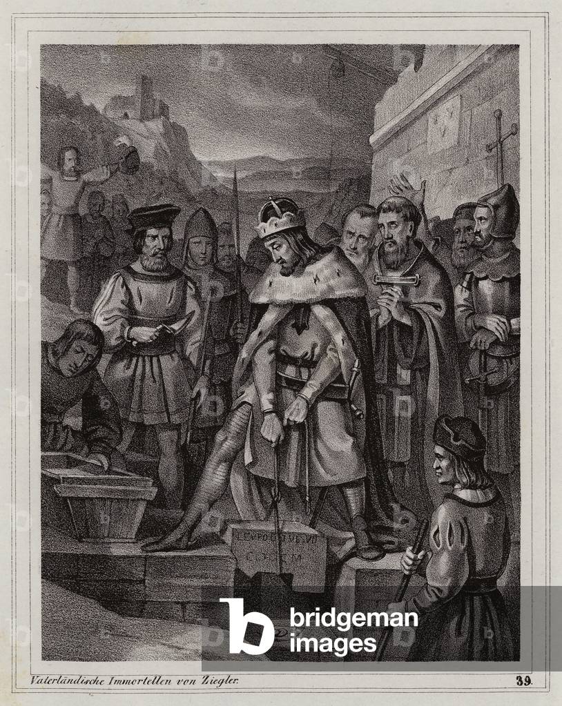 Founding of Lilienfeld Abbey, 1202 (engraving)