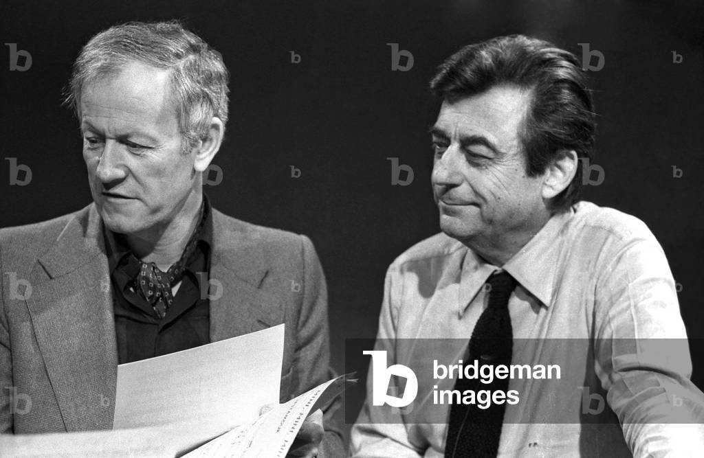 Immagine di Fotografia "Programma TV «Le Grand Echiquier» presentato da Jacques Chancel" 1980, b/w